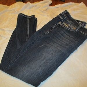 Amethyst Jeans Women's Size 16 Distressed EUC.